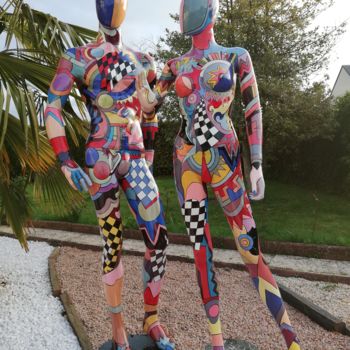 Sculpture intitulée "Phil et Cha modeles" par Philippe Sidot Et Charlotte Carsin, Œuvre d'art originale, Résine