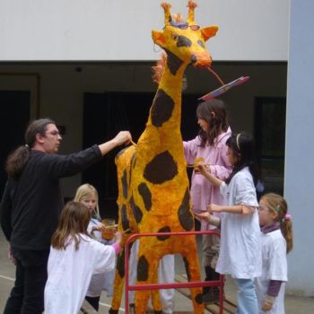 Instalação intitulada "LOLA, la girafe en…" por Philippe Sidot Et Charlotte Carsin, Obras de arte originais