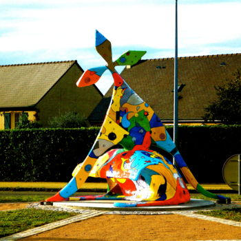 Skulptur mit dem Titel "l'hermine sous le s…" von Philippe Sidot Et Charlotte Carsin, Original-Kunstwerk