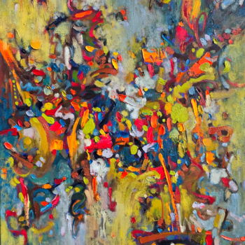 Painting titled "wianki summer festi…" by Phung Van Tue, Original Artwork, Oil Mounted on Wood Stretcher frame