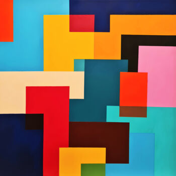 Картина под названием "Tetris" - Phv, Подлинное произведение искусства, Акрил Установлен на Деревянная рама для носилок