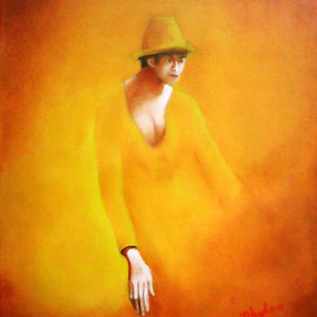 Painting titled "Inquietude 30x40 by…" by Phybra, Original Artwork, Oil