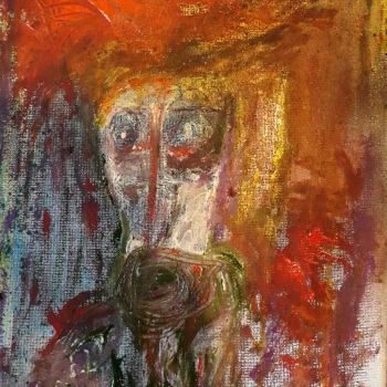 Painting titled "Coule Face" by Pi-H, Original Artwork, Gouache