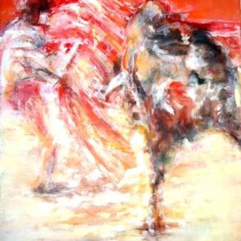 Painting titled "Olé Toro" by Pierrvass, Original Artwork, Oil