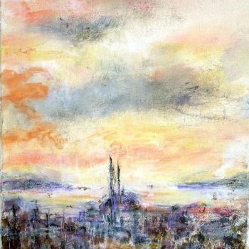 Painting titled "Istanbul" by Pierrvass, Original Artwork, Oil
