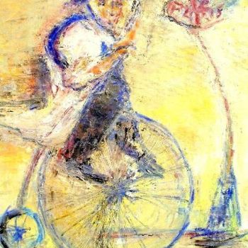 Pintura intitulada "le vélocipédiste" por Pierrvass, Obras de arte originais