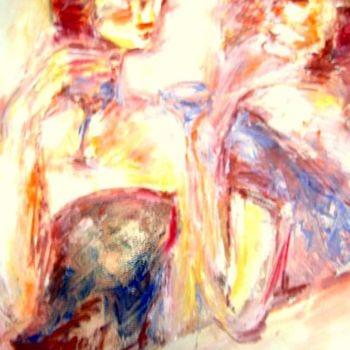 Peinture intitulée "Mondaines autour d'…" par Pierrvass, Œuvre d'art originale, Huile