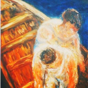 Pittura intitolato "Embarquement" da Pierrvass, Opera d'arte originale, Olio