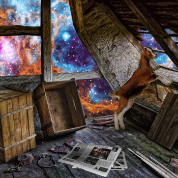 Digital Arts titled "Abandoned Goat" by Pia Valentin Sørensen, Original Artwork, Photo Montage