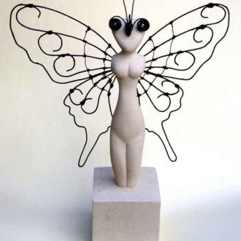 Escultura titulada "Femme papillon" por Pian, Obra de arte original
