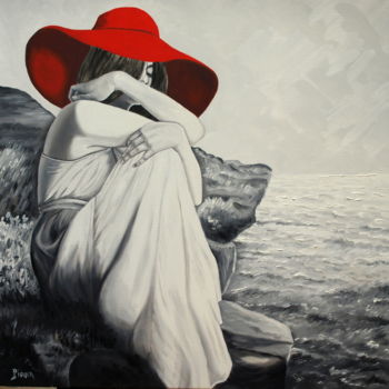 Pintura titulada "JF en bord de mer" por Philippe Piana, Obra de arte original, Oleo