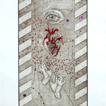 Incisioni, stampe intitolato "I Bagagli" da Pia Nicotra, Opera d'arte originale, Acquaforte