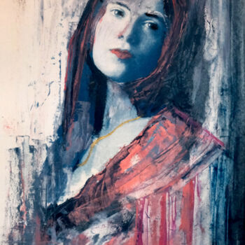 「Madone adolescente」というタイトルの絵画 Véronique Piaser-Moyenによって, オリジナルのアートワーク, パステル