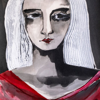 제목이 "Rouge"인 그림 Véronique Piaser-Moyen로, 원작, 잉크
