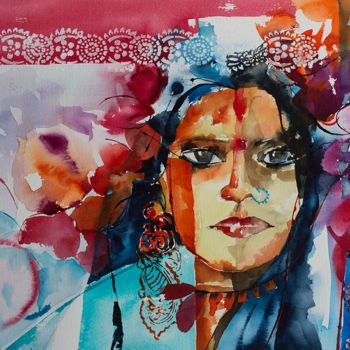 Pintura titulada "Gypsy" por Véronique Piaser-Moyen, Obra de arte original, Acuarela