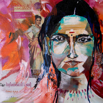 Картина под названием "Je suis Indienne" - Véronique Piaser-Moyen, Подлинное произведение искусства, Акрил