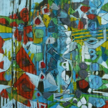 Peinture intitulée ""Chaos rouge"" par Barbara Piatti, Œuvre d'art originale, Huile