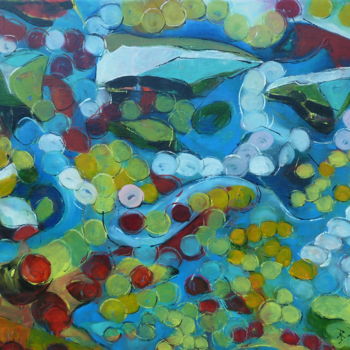 Peinture intitulée ""Life is coming"" par Barbara Piatti, Œuvre d'art originale, Huile Monté sur Châssis en bois