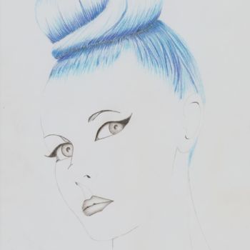 Drawing titled "La tête des les cou…" by Pibou, Original Artwork, Pastel