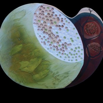 Peinture intitulée "Lichens" par Sabine Picard, Œuvre d'art originale, Huile