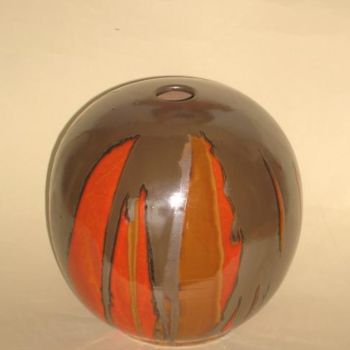 Sculpture titled "sfera arancio" by Gianni Piccazzo, Original Artwork