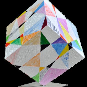 Γλυπτική με τίτλο "Cube abstract fanta…" από Picchio-Specht Dieter, Αυθεντικά έργα τέχνης, Μέταλλα