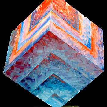 Sculpture titled "282 Cube abstract b…" by Picchio-Specht Dieter, Original Artwork, Metals