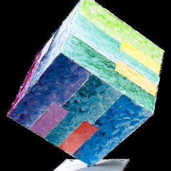 雕塑 标题为“281 Cube abstract b…” 由Picchio-Specht Dieter, 原创艺术品, 金属