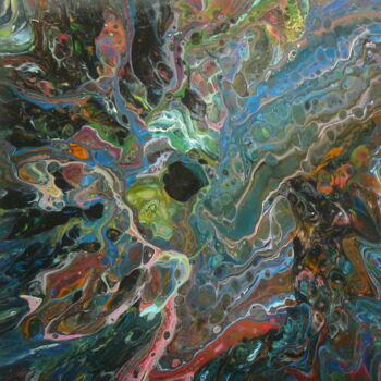 Картина под названием "Pich ' s magic abst…" - Pich, Подлинное произведение искусства, Акрил Установлен на Деревянная рама д…