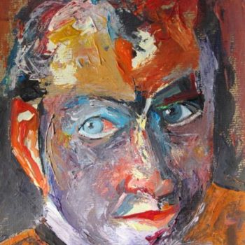 Painting titled "Regard fixe" by Pichov, Original Artwork, Oil