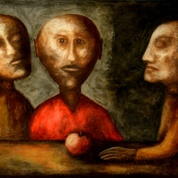 Peinture intitulée ""La Pomme" série "E…" par Picrate, Œuvre d'art originale, Acrylique