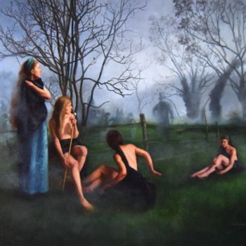 Malerei mit dem Titel "Mon rêve familier" von Véronique Trigo, Original-Kunstwerk, Öl