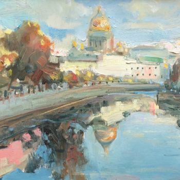 Painting titled "Санкт-Петербург. Мо…" by Pavel Tiapugin, Original Artwork, Oil