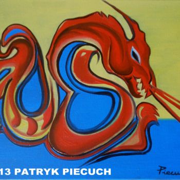 Malarstwo zatytułowany „dragon” autorstwa Patryk Piecuch, Oryginalna praca, Olej