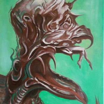 Pintura titulada "Saurian" por Patryk Piecuch, Obra de arte original, Oleo