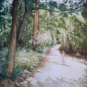 Painting titled ""O caminho faz-se c…" by Piedade Pina, Original Artwork, Watercolor