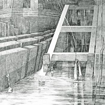 Disegno intitolato "Place XV" da Dariusz Piekut, Opera d'arte originale, Altro