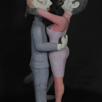 Skulptur mit dem Titel "ANIMUS & ANIMA" von Piem Dit Socco, Original-Kunstwerk, Papier maché