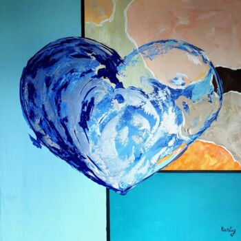 Painting titled "Cuore" by Pier Bertig, Original Artwork, Acrylic Mounted on Wood Stretcher frame