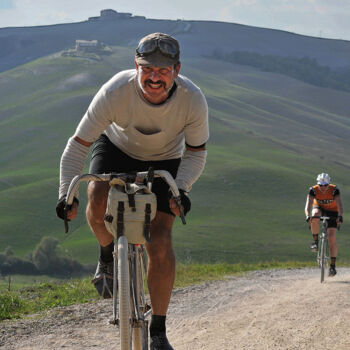 Photographie intitulée "Eroic cyclist" par Pier Maulini, Œuvre d'art originale, Photographie numérique