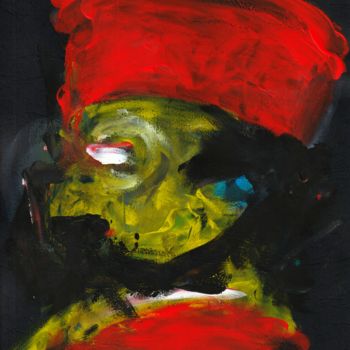 Pittura intitolato "Ritratto in nero de…" da Pierangelo Rosati, Opera d'arte originale, Acrilico