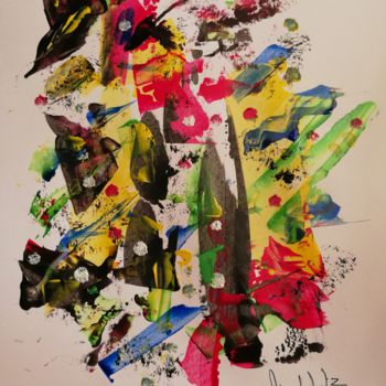Pintura intitulada "Acry papier 2020/06" por Pierre Schutz, Obras de arte originais, Acrílico