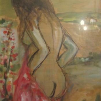 Pittura intitolato "nudo di antonella" da Piergiorgio Panelli, Opera d'arte originale