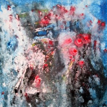 Painting titled "stelle-rosse-nel-si…" by Piergiorgio Panelli, Original Artwork