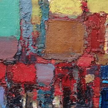 Painting titled "Urban abstract" by Pierre-Antoine Lépine, Original Artwork, Oil Mounted on Other rigid panel