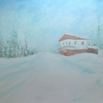 Pintura intitulada "Neve al Valico" por Pieropaintingart, Obras de arte originais, Outro
