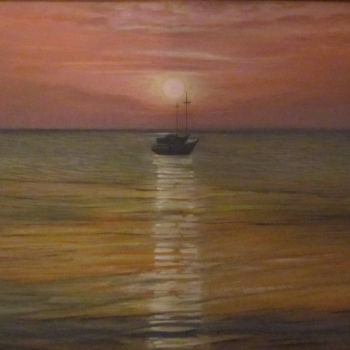 Painting titled "Tramonto a Langkawi" by Pieropaintingart, Original Artwork, Oil