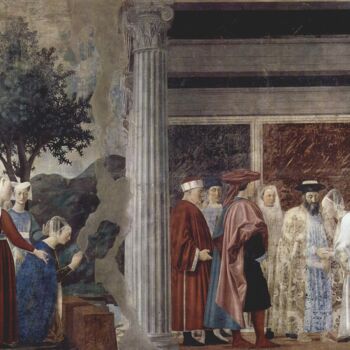Peinture intitulée "La reine de Saba de…" par Piero Della Francesca, Œuvre d'art originale, Tempera