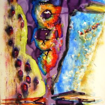 Peinture intitulée "MIRO' and WINE" par Barbera, Œuvre d'art originale, Aquarelle
