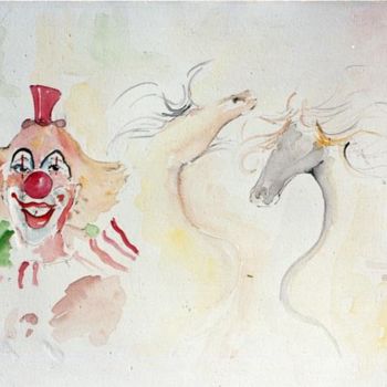 Pittura intitolato "pagliaccio" da Piero La Rosa, Opera d'arte originale, Altro